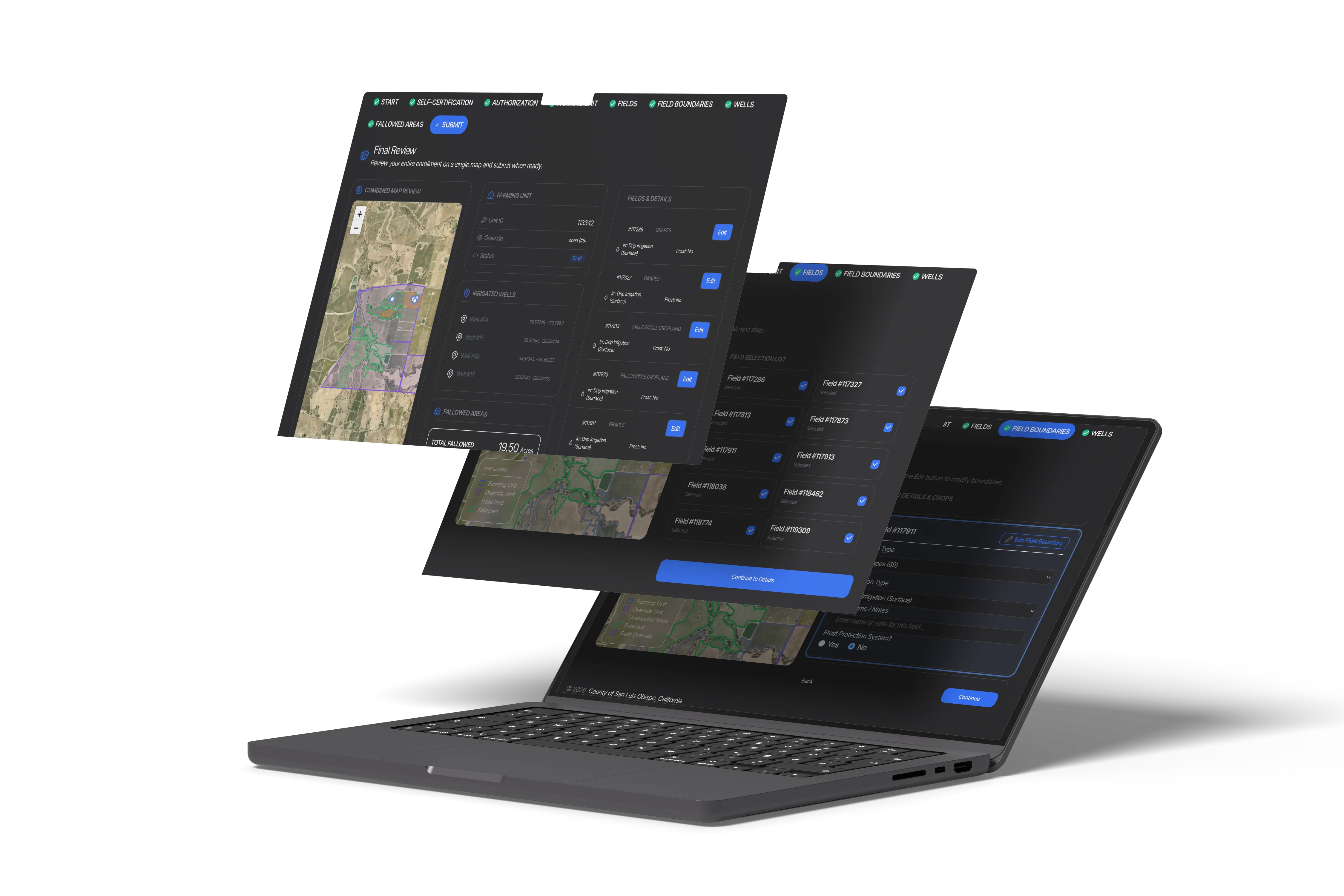Fallowed Land Registry Platform interface