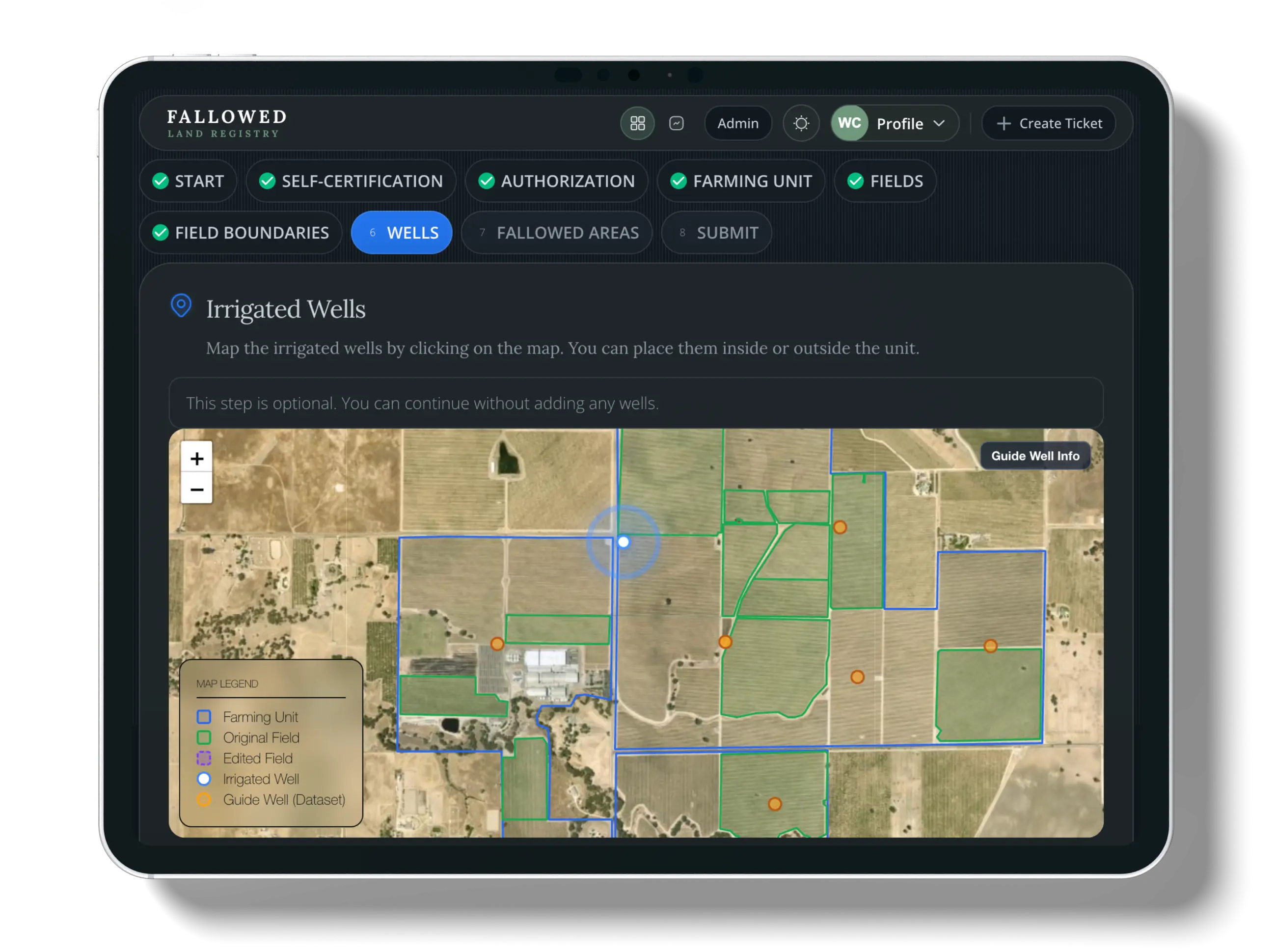 Step 7: Irrigated Wells screenshot
