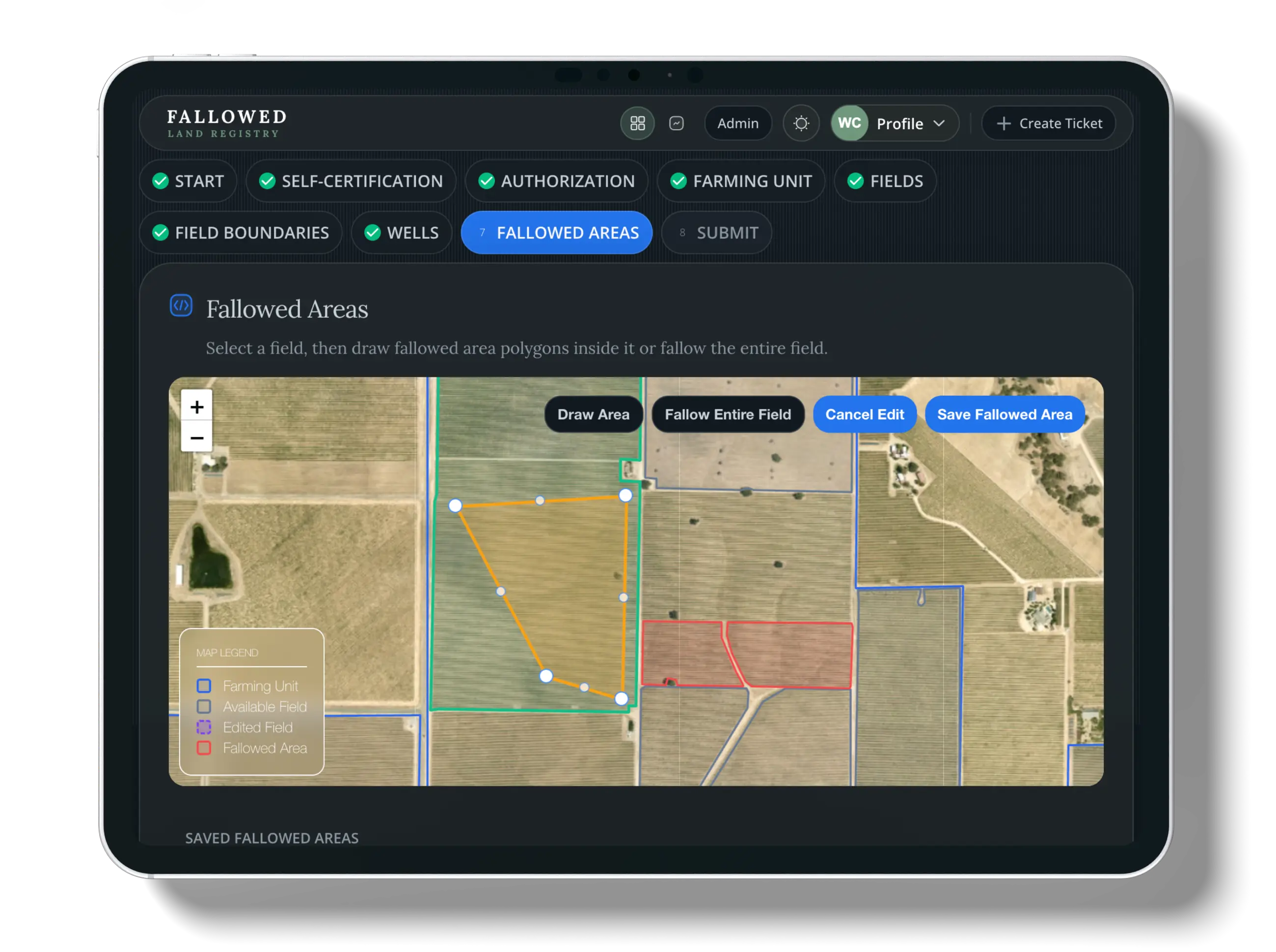 Step 8: Fallowed Areas screenshot